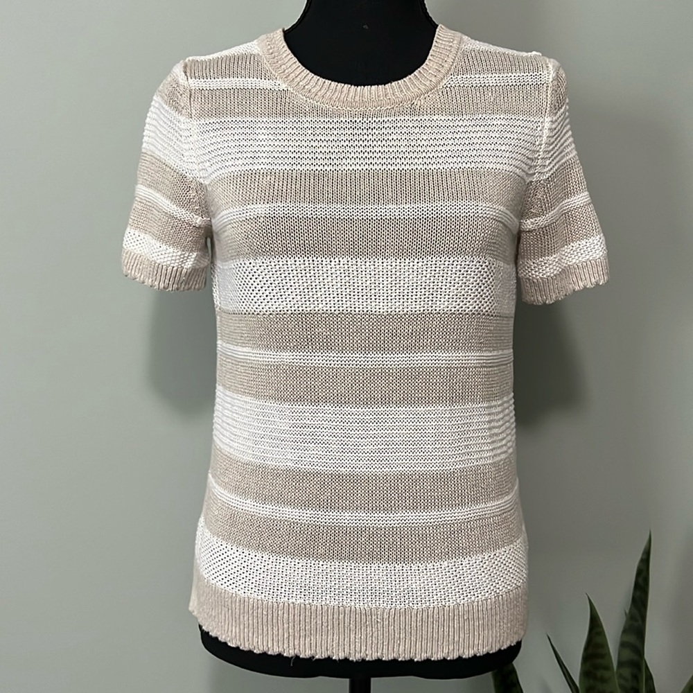 BANANA REPUBLIC Woman’s 100% Italian Linen Short Sleeve Sweater Size XS